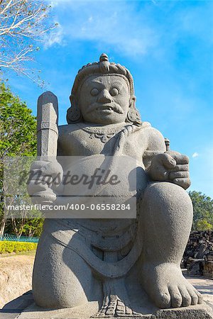 Dvarapala (guardian) statues at main entrance in Candi Sewu complex (means 1000 temples). It has 253 building structures (8th Century) and it is the second largest Buddhist temple in Java, Indonesia.