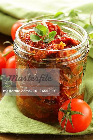 sun-dried tomatoes with herbs and olive oil