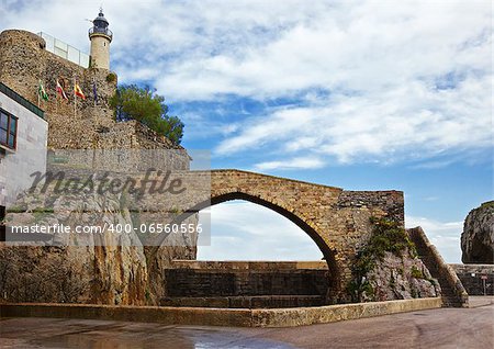 Castro Urdiales lighthouse and bridge