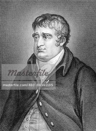 Charles James Fox (1749-1806) on engraving from 1859.  British Whig statesman. Engraved by unknown artist and published in Meyers Konversations-Lexikon, Germany,1859.