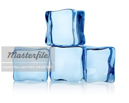 Ice cubes isolated on a white background