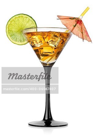 Cocktail in a glass isolated on a white background