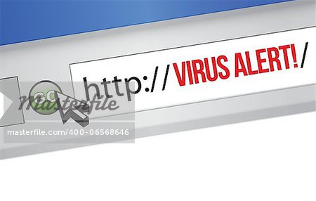 Virus Alert Sign browser illustration design over a white background