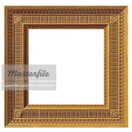 Illustration of a gilded square neoclassical picture frame