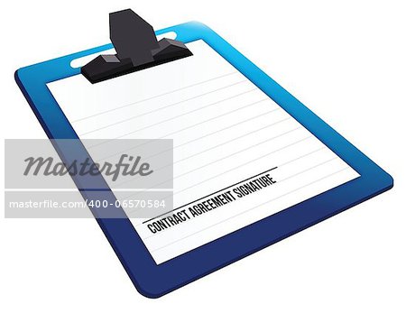 contract agreement signature on a clipboard illustration design
