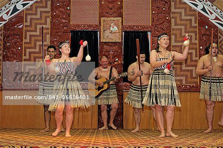 Maori dance performance, Te Puia, Rotorua, North Island, New Zealand, Pacific