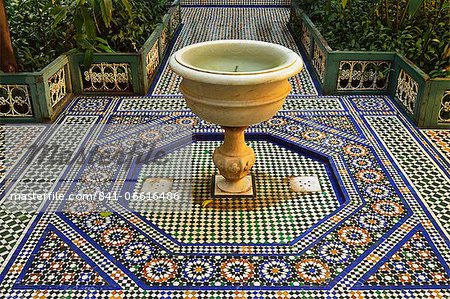 Fountain, Palais de la Bahia, Medina, Marrakesh, Morocco, North Africa, Africa