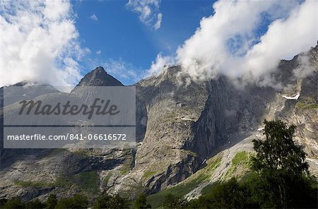 Trollveggen, Troll Wall, sheer mountain cliffs, More og Romsdal, Norway, Scandinavia, Europe
