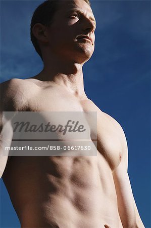 Man Showing Muscles