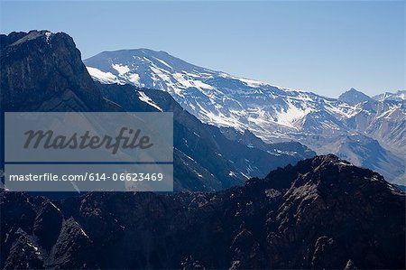 Aerial view of snowy mountains