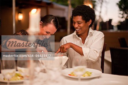 Couple having dinner in restaurant Couple having dinner in restaurant