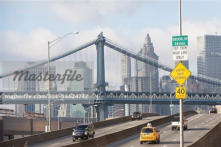 New York City skyline and bridge New York City skyline and bridge