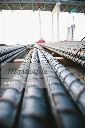 Close up of pipes at construction site