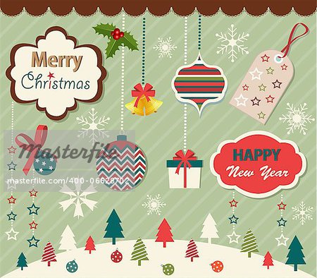 Set of Christmas and New Year elements