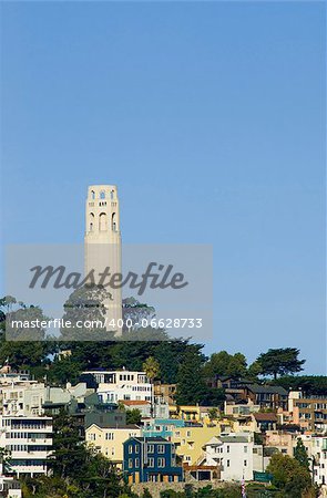 The coit tower stands on top of one san franciscos many hills