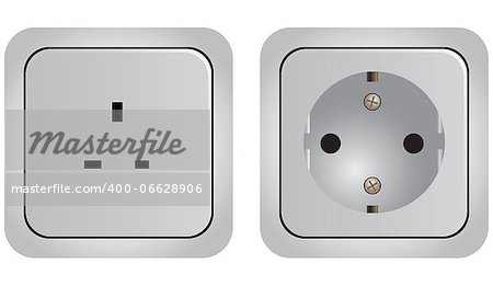 Set of of sockets with different modifications. Vector illustration.