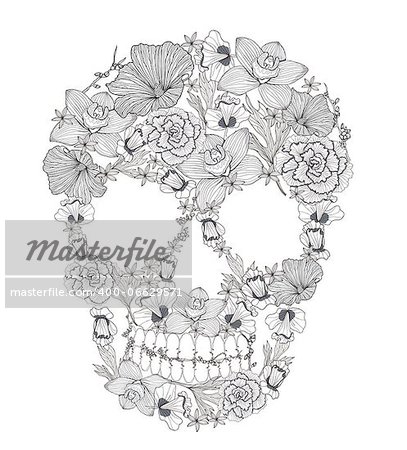 Skull from flowers.