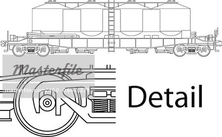 Vector high detailed flour carrying railway wagon - side view