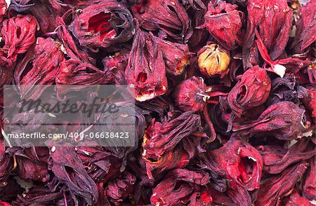 Dried Hibiscus Flowers, abstract background