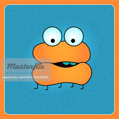 Fantastic monster vector background on bacterium background