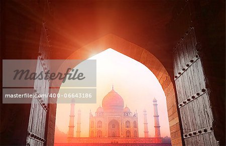 Taj Mahal. Indian Palace. Agra, Uttar Pradesh, India, Asia