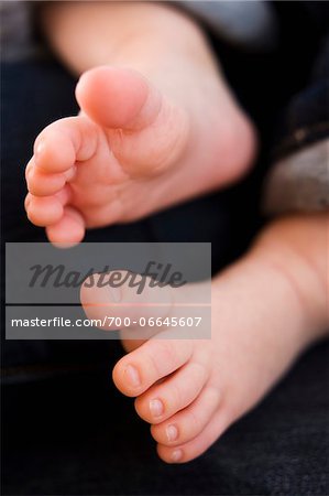 Close Up of Three Month Old Baby's Feet.