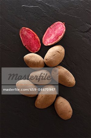 Highland Burgundy Red potatoes on a slate platter