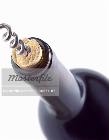 Corkscrew in a Wine Cork in a Bottle