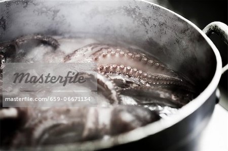 An octopus in boiling water