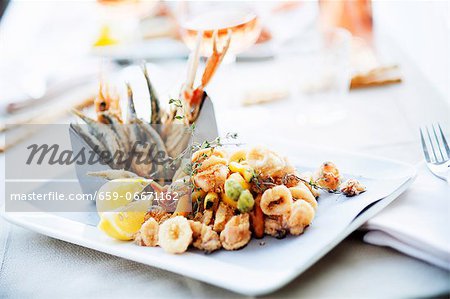 Fritto misto (fish and seafood platter, Italy)