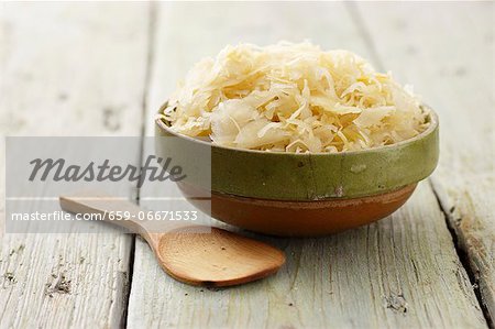 Sauerkraut in a ceramic bowl Sauerkraut in a ceramic bowl