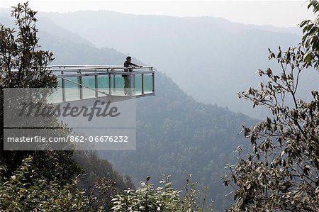 China, Yunnan, Xinping. Sky platform in Mount Ailaoshan Nature Reserve near Xinping.