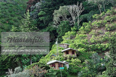 Central America, Costa Rica, Houses on the hillside