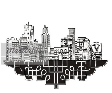 Minneapolis, MN Skyline. Black and white vector illustration EPS 8.
