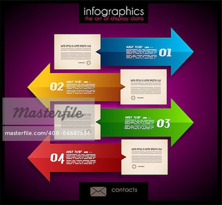 Infographic design - original paper geometric shape with shadows. Ideal for statistic data display.