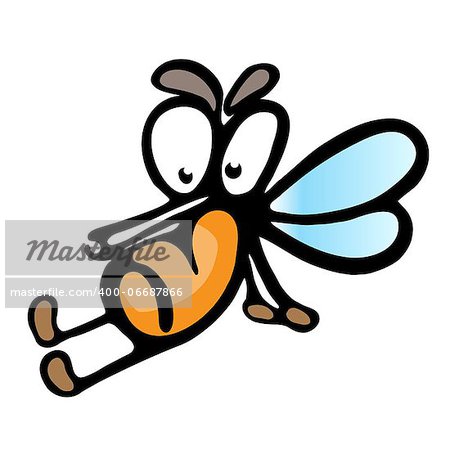 Cartoon mosquito.  Illustration on white background for design