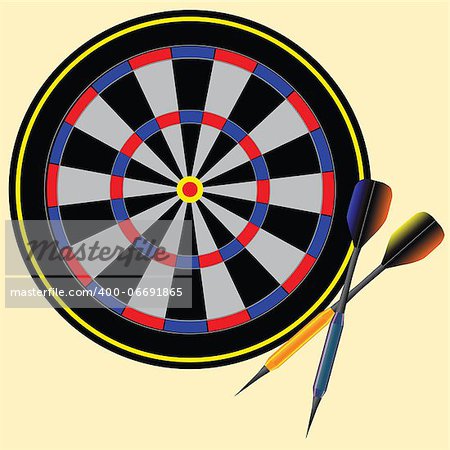 Target darts and arrows to play. Vector illustration.