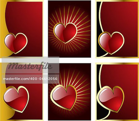 vector valentine's hearts set eps 8