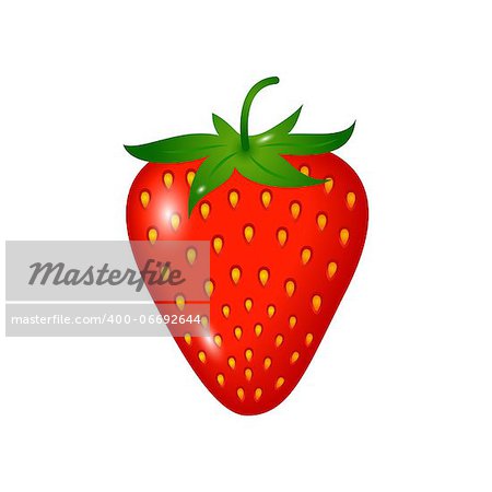 one ripe strawberry isolated on white