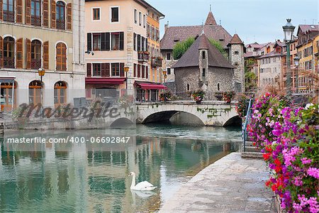 Wonderful view of Annecy and Palais de l'Isle in september.
