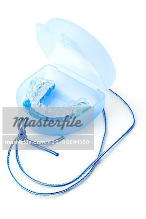 Photo of snoring mouthpiece on a white background