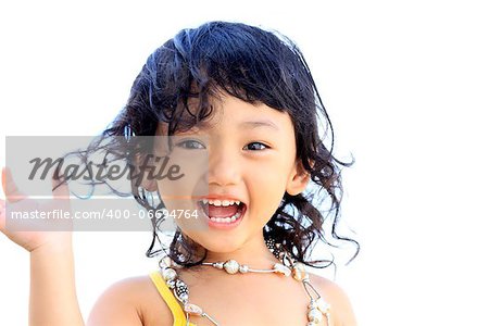 Portrait of the beautiful small Asian girl. Indonesia. Java