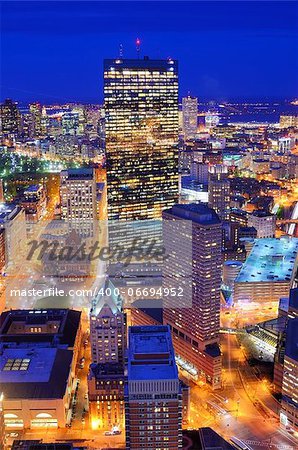 Aerial view of downtown Boston, Massachusettes, USA.