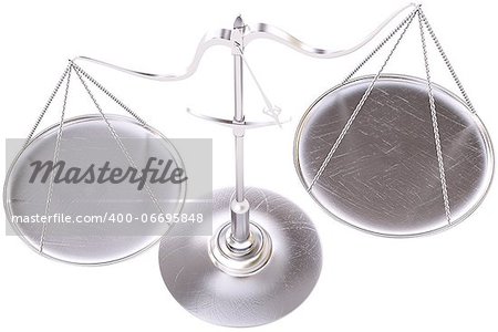 Empty silver scales. isolated on white.