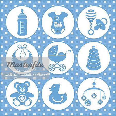 set of baby boy icons