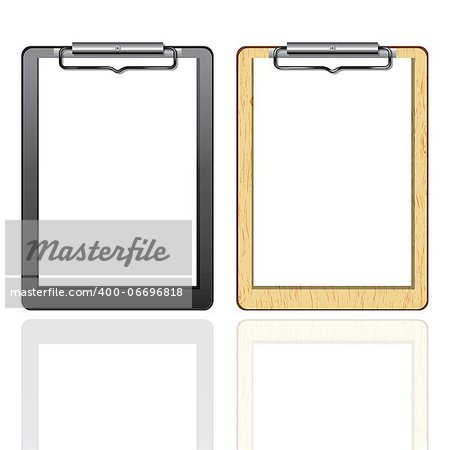Clipboard blank paper. Vector element for design isolated on white.