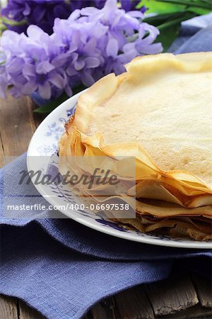 traditional Russian pancakes on a plate