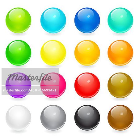 Set of colorful circle web buttons