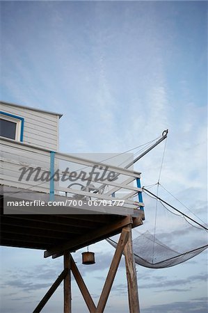 Traditional French fisherman`s house at the coast of Atlantic Ocean, Royan, Charente-Maritime, Poitou-Charentes, France