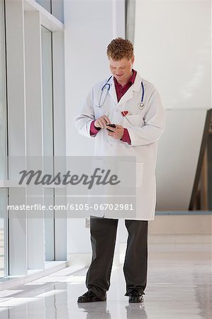 Doctor using a smart phone